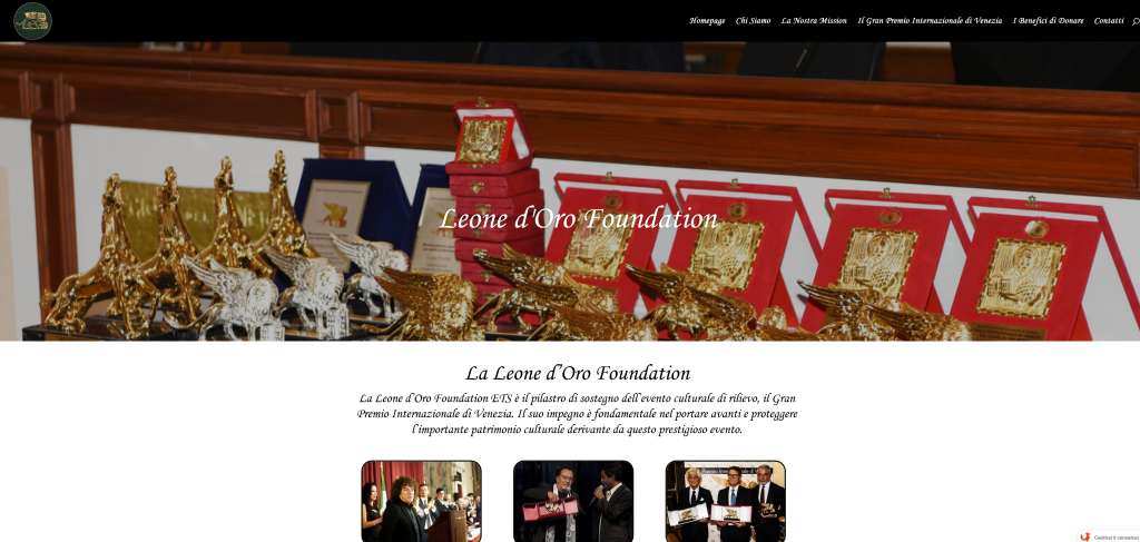 Leone d'Oro Foundation screenshot sito → PROMIUM Screenshot sito arnia