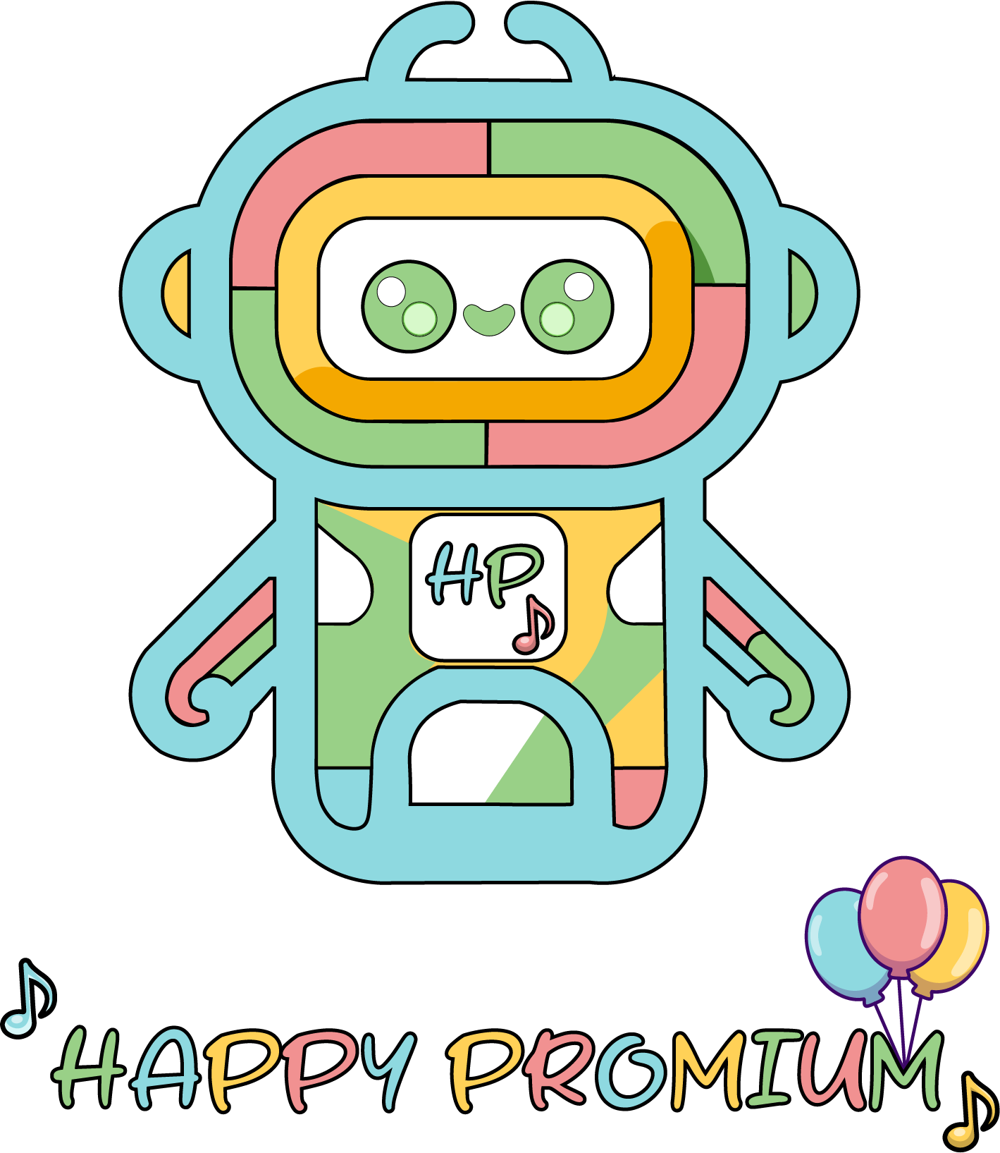 Logo colorato PROMIUM Happy per creazione canzoni personalizzate con AI