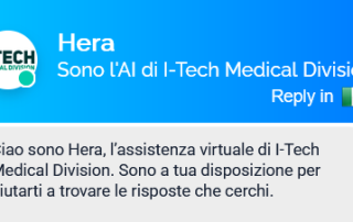 Interfaccia chatbot HERA sviluppato da I-TECH con tecnologia PROMIUM AI